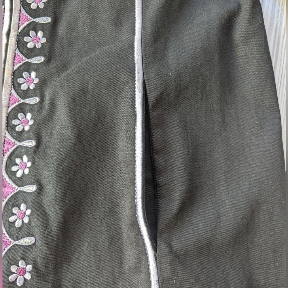 Bob Mackie Vintage Embroidered Cut Out Jacket in Black Pink and White Size Small - Picture 8 of 13